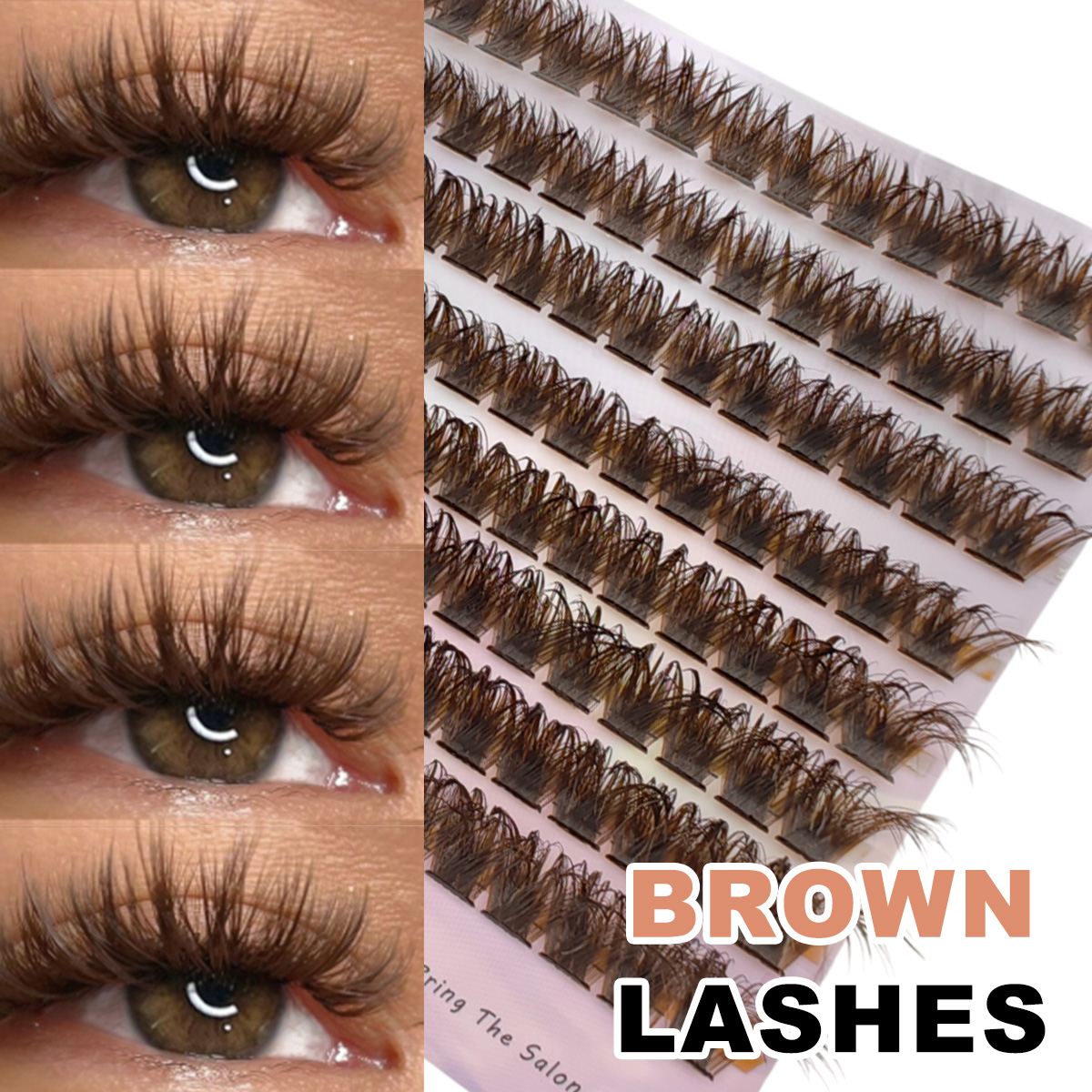 Eyelash Extension Home Service - 120 قطعة مجموعات الرموش البني الطبيعي