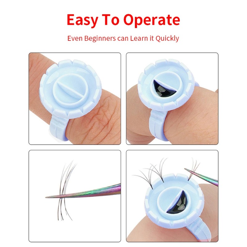 Eyelash Extension Double Lash - 100 قطعة من حاملات الغراء للرموش
