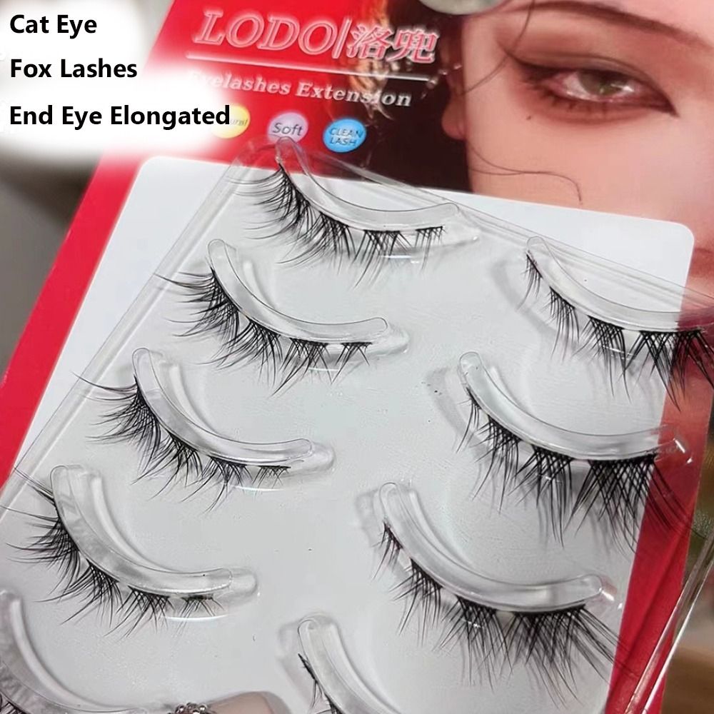 Eyelash Extension Volume Cat Eye - 5 أزواج ثلاثية الأبعاد المنك القط