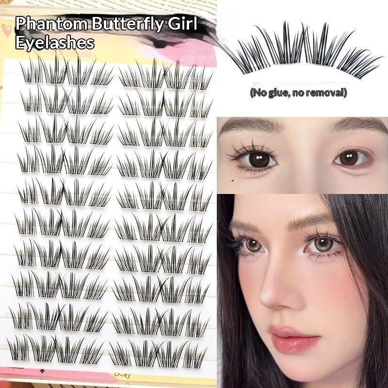 Eyelash Extension With Glue - رموش صناعية طبيعية من الريش قابلة