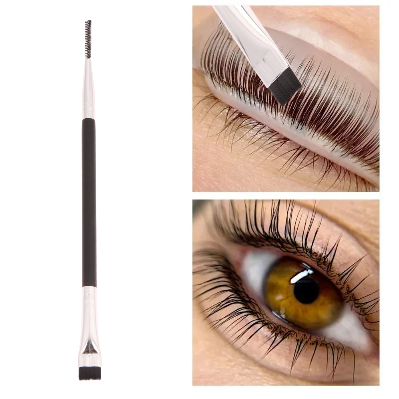 Eyelash Extension Double Lash - فرشاة رفع الرموش ذات الرأسين المزدوجين،