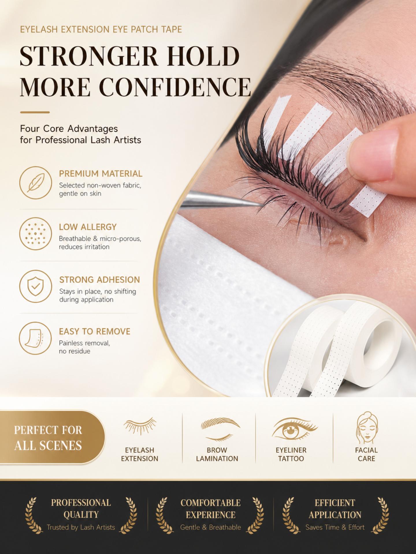 10 لفات من شريط الرموش بعرض 0. - مراجعة Tape Breathable Lash وسعره
