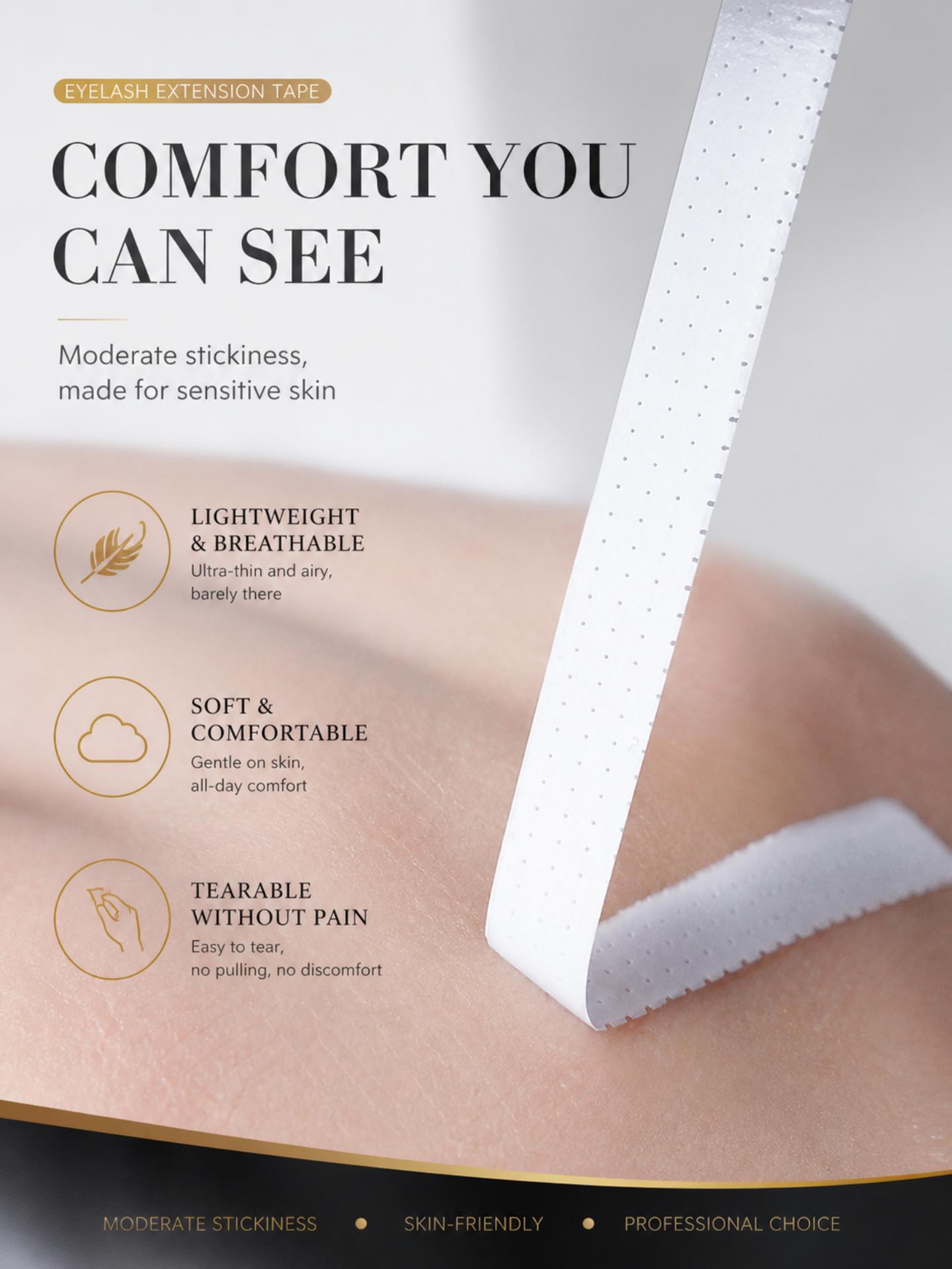 10 لفات من شريط الرموش بعرض 0. - مراجعة Tape Breathable Lash وسعره