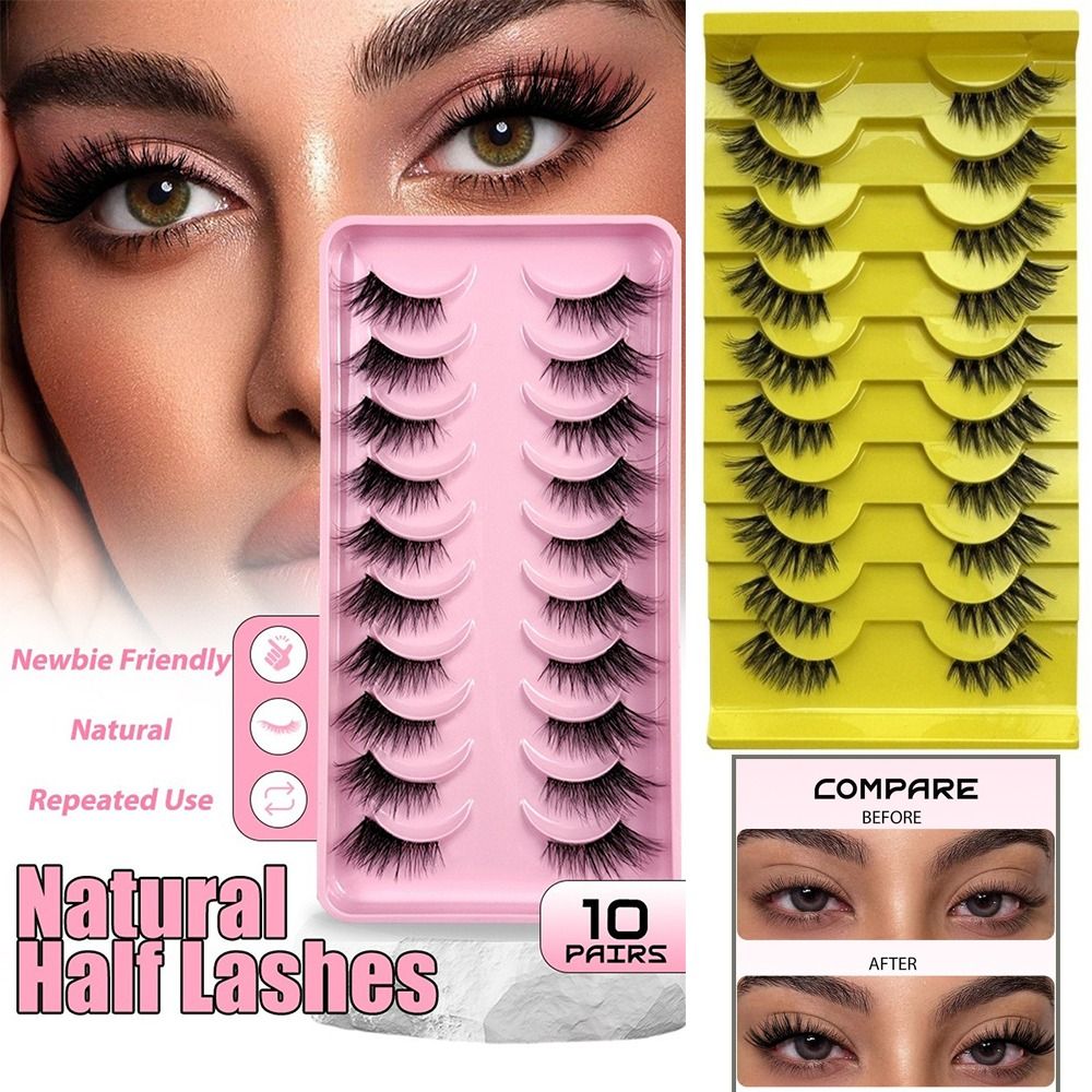 10 أزواج من الرموش الصناعية ثل - مراجعة Eyelash Extension Volume Cat Eye وسعره