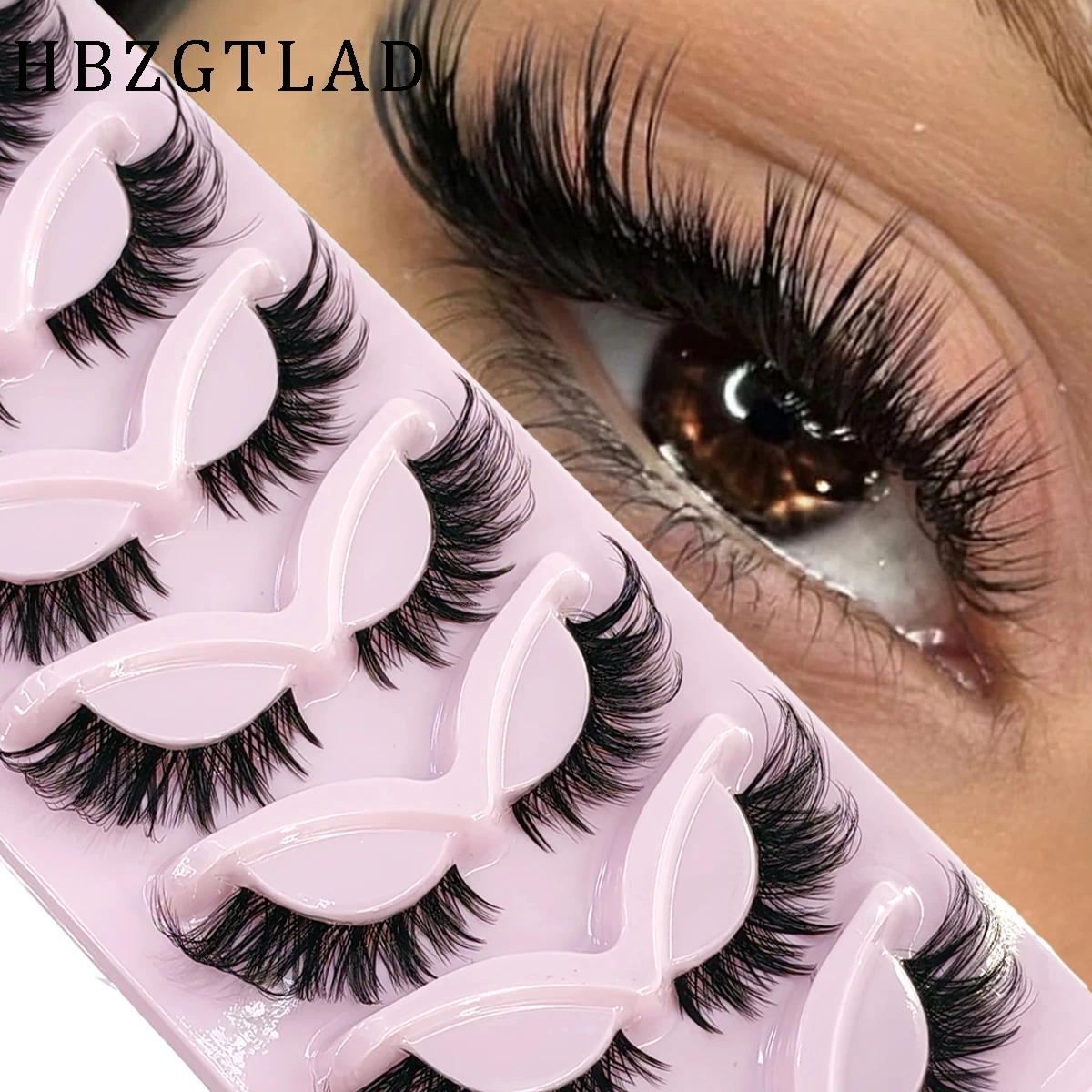 رموش HBZGTLAD 7 أزواج بتصميم ع - مراجعة Eyelash Extension Volume Cat Eye وسعره
