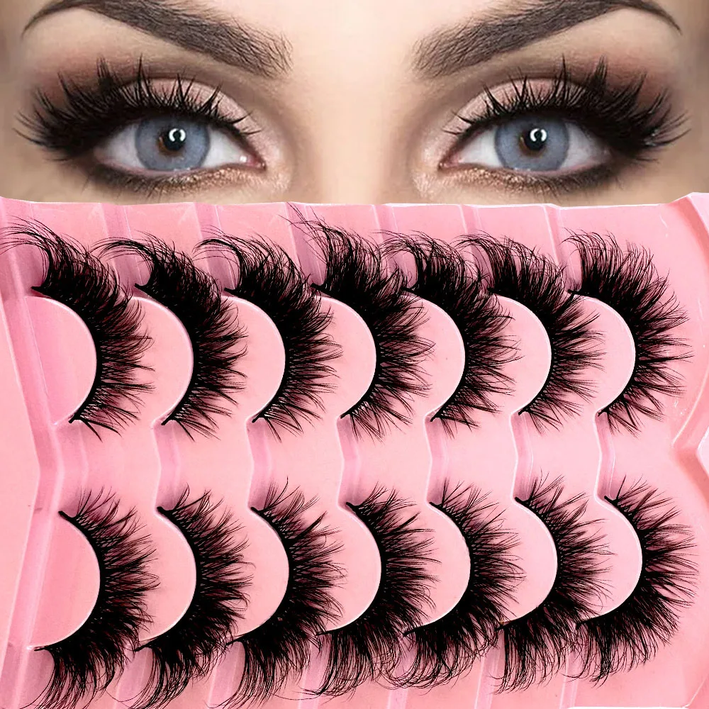 7 أزواج من الرموش السميكة ذات  - مراجعة Eyelash Extension Volume Cat Eye وسعره